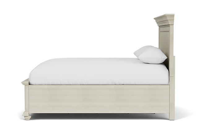 Slater Panel Bed w/ Storage in White, Eastern King